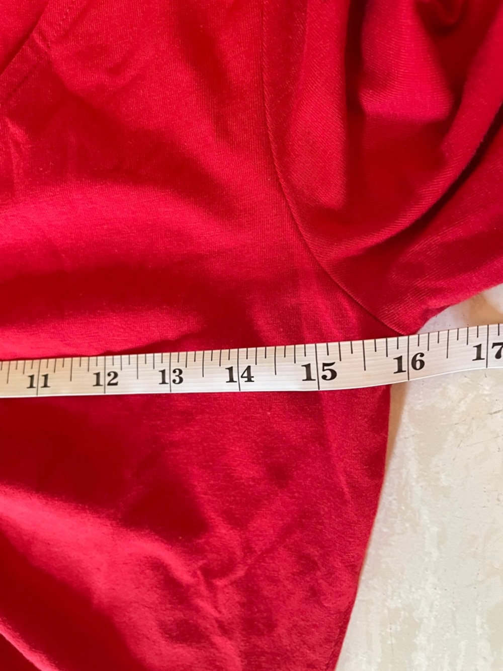 GUESS Red V-Neck Ruched Drawstring Top - Picture 10 of 10